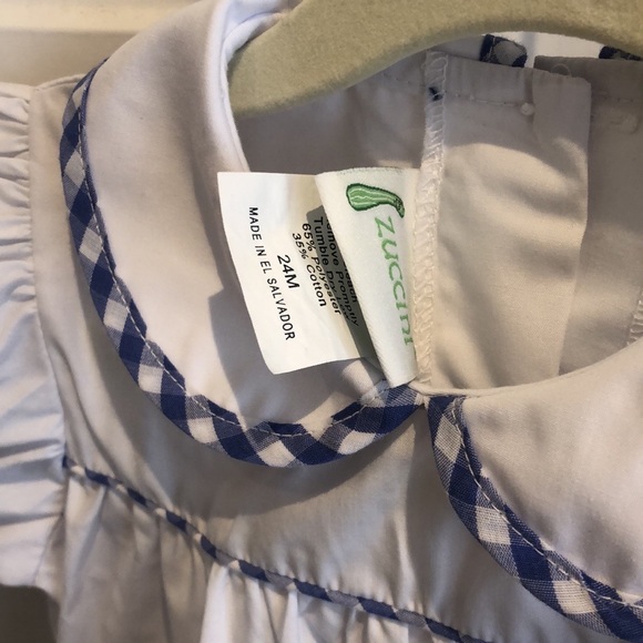 Zuccini Girls Dress, Barnyard Animal Embroidery, Blue Gingham, 24m - Picture 11 of 12